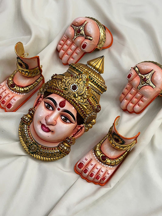 Combo : Lakshmi Idol + Hasta Padha — Peach Shade
